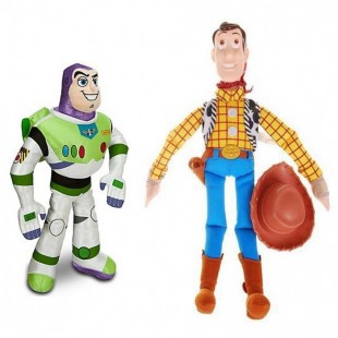 Две мягкие игрушки Базз Лайтер/светик и шериф Вуди